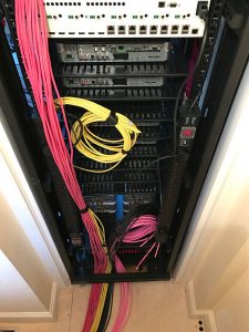 custom pre-wiring rack ready for fit out
