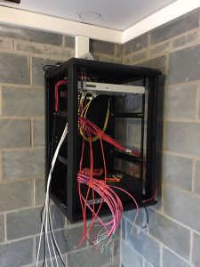 custom pre-wiring - typical AV rack awaiting hardware install