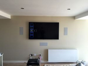 surround sound install Glasgow west end TV wall mount with surround sound